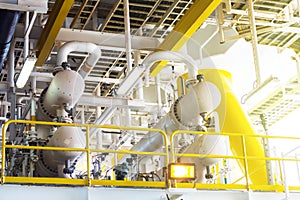 Valve and pipe line in oil and gas platform offshore