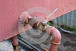 Valve on an rusty pipe