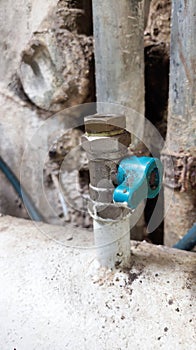 Valves that are ejected from the water supply pipe photo