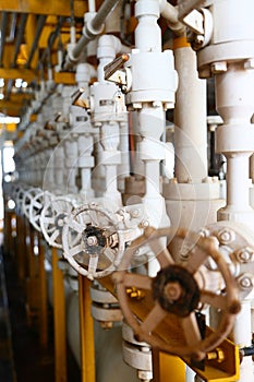 Valves manual in the production process. Production process used manual valve to control the system.