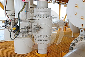 Valves manual in the production process. Production process used manual valve to control the system,