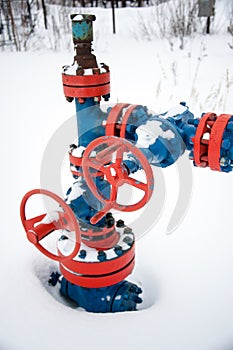 Valves of oil production line.