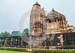 Vamana Temple ancient ruins in khajuraho, India photo