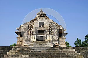 VAMANA TEMPLE, Facade - Front View, Eastern Group, Khajuraho, Madhya Pradesh, UNESCO World Heritage Site