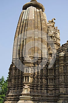 VAMANA TEMPLE, Shikara - Top View, Eastern Group, Khajuraho, Madhya Pradesh, UNESCO World Heritage Site photo