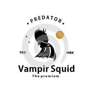 vampir squid logo vector outline silhouette art icon