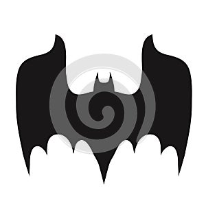 Vampire bat silhouette. Halloween bats decoration, hanging cave flittermouse and scary rearmouse animal, nocturnal holiday night