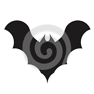 Vampire bat silhouette. Halloween bats decoration, hanging cave flittermouse and scary rearmouse animal, nocturnal holiday night