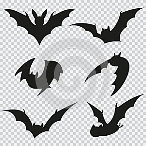 Vampire bat vector black silhouette isolated