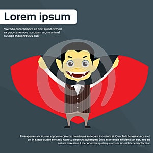 Vampire Cartoon Man Character Flat Vector