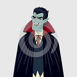 Vampire Character Vector Flat Illustration