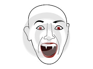 Vampire demond face head cartoon