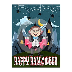 Vampire For Happy Halloween with background