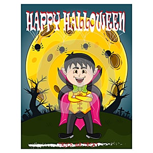 Vampire For Happy Halloween with background