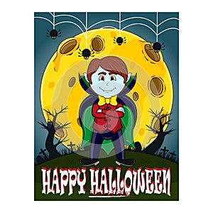 Vampire For Happy Halloween with background