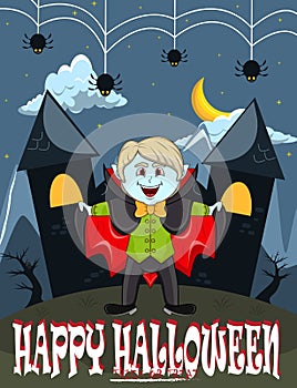 Vampire For Happy Halloween with background