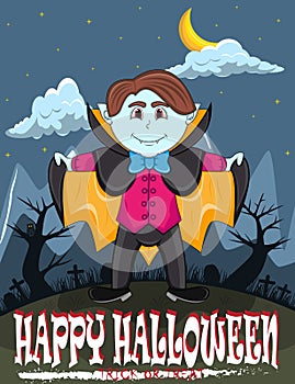 Vampire For Happy Halloween with background