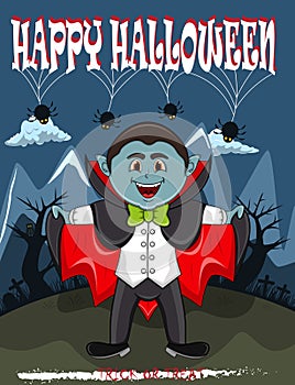 Vampire For Happy Halloween with background