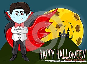 Vampire For Happy Halloween with background