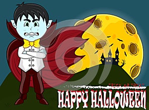 Vampire For Happy Halloween with background