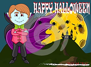 Vampire For Happy Halloween with background