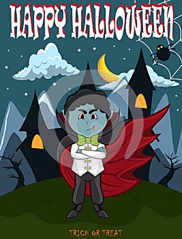 Vampire For Happy Halloween with background