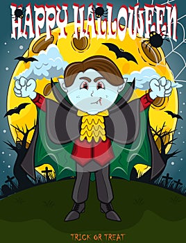 Vampire For Happy Halloween with background