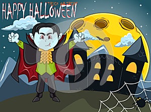 Vampire For Happy Halloween with background