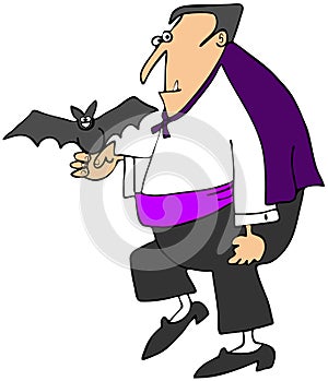 Vampire holding a bat photo
