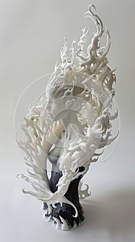 Vampire inventing kinetic art via 3D printing, inspired by the dynamics of tropical wildfires