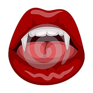 Vampire mouth icon, halloween bloody dracula lips