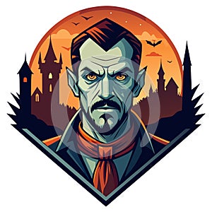 Vampire Portrait castle backdrop, spooky