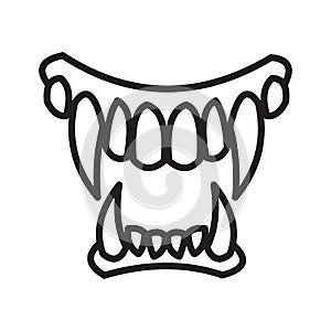 Tooth fangs, Vampire teeth icon  illustration for graphic and web design photo