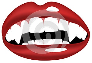 Vampire teeth mouth illustration