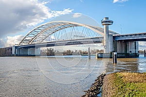 Van Brienenoord bridge over the Nieuwe Maas river in the Dutch c