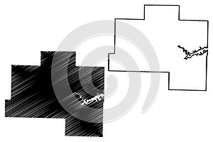 Van Buren County, Arkansas U.S. county, United States of America,USA, U.S., US map vector illustration, scribble sketch Van