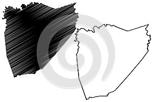 Van Buren County, State of Tennessee U.S. county, United States of America, USA, U.S., US map vector illustration, scribble