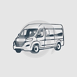 The van car illustration logo