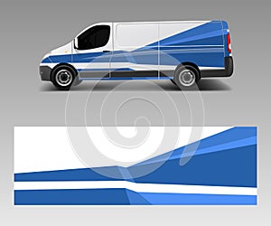 Van decal wrap design vector for Company branding . Graphic wrap decal and sticker template vector