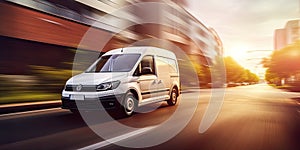 Van efficient transportation and rapid delivery, it emphasizes the vital role of delivery services in urban life.