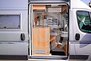 Van fitted out as modern camper by professional dealer rv motorhome