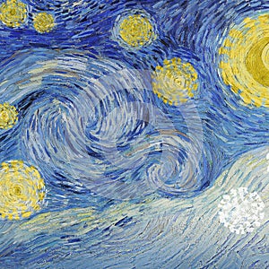 Van Gogh`s The Starry Night coronavirus pandemic remix