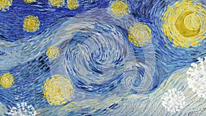 Van Gogh`s The Starry Night coronavirus pandemic remix banner