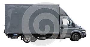 Van grey to transport or move isolated on white background.