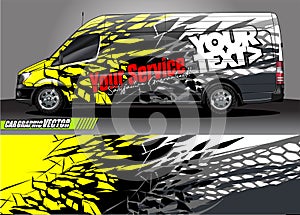 Van livery graphic vector. abstract grunge background design for vehicle vinyl wrap and car branding