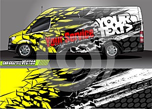 Van livery graphic vector. abstract grunge background design for vehicle vinyl wrap and car branding