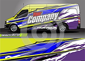 Van livery graphic vector. abstract grunge background design for vehicle vinyl wrap and car branding