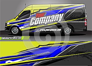 Van livery graphic vector. abstract grunge background design for vehicle vinyl wrap and car branding