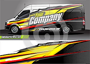 Van livery graphic vector. abstract grunge background design for vehicle vinyl wrap and car branding