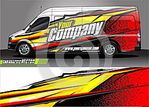 Van livery graphic vector. abstract grunge background design for vehicle vinyl wrap and car branding